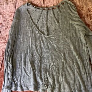 Grey boutique sweater with cage cut out back